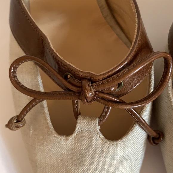 MICHAEL KORS ITALY NATURAL LINEN/LEATHER SZ 7•5 M - Picture 2 of 7